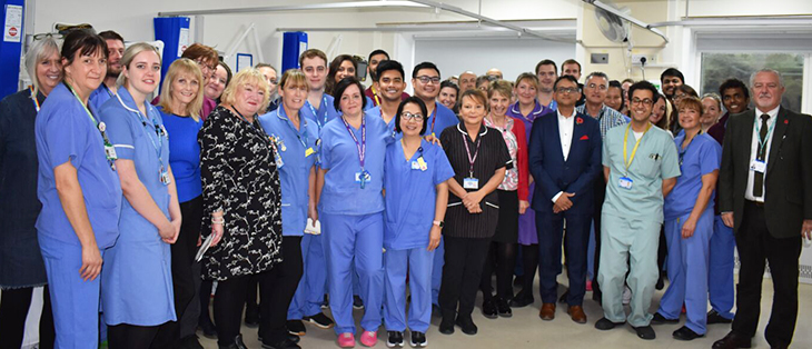 The cardiology team gather to mark the opening of the new cath lab