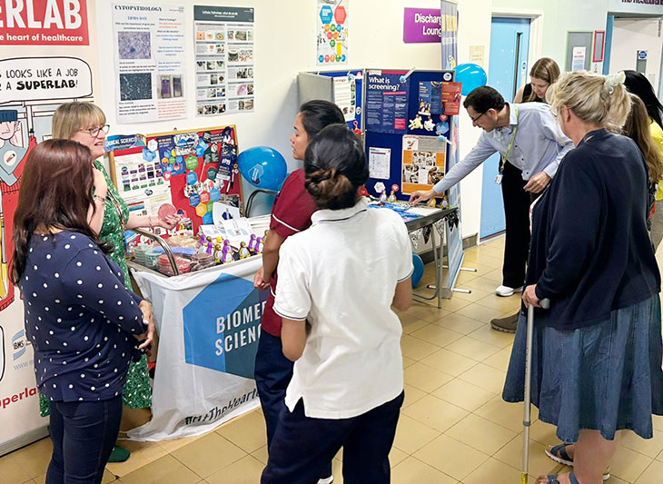 Biomedical Science Day stand at Eastbourne DGH