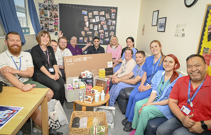 Members of our critical care team with Helen and Sam.