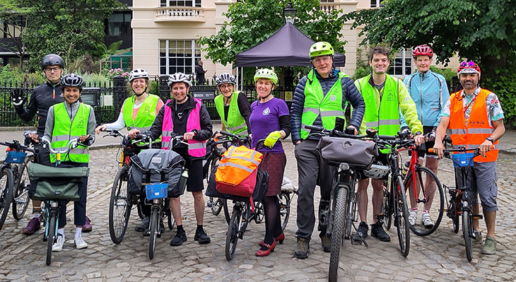 Professor Scarlett McNally in the centre wearing a purple top.