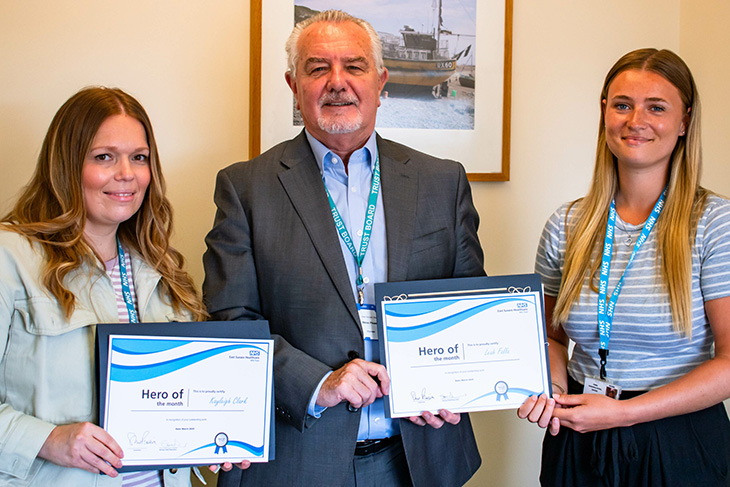 Kayleigh Clark, Steve Phoenix and Leah Falla