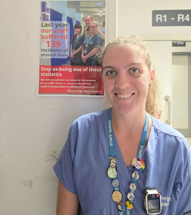 A colleague from our Emegency Department wearing the camera