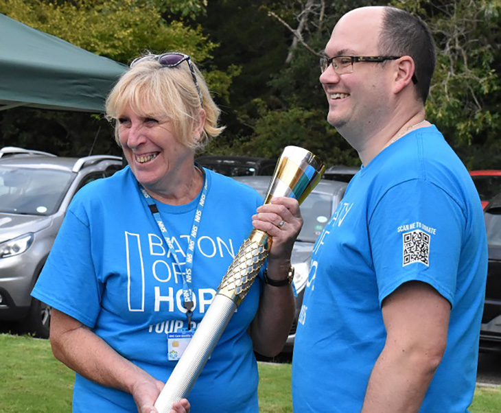 Baton bearers Gillian Grattan and Mark Fincher