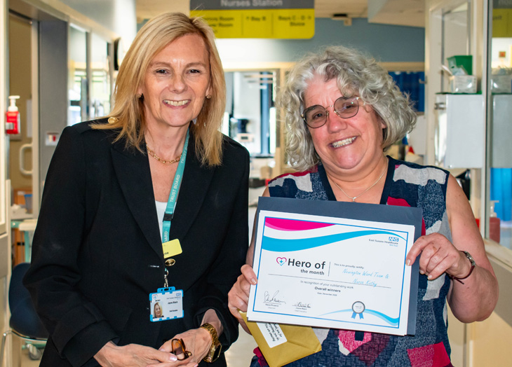 Chief Executive Jayne Black with Nurse Kathy Clifford