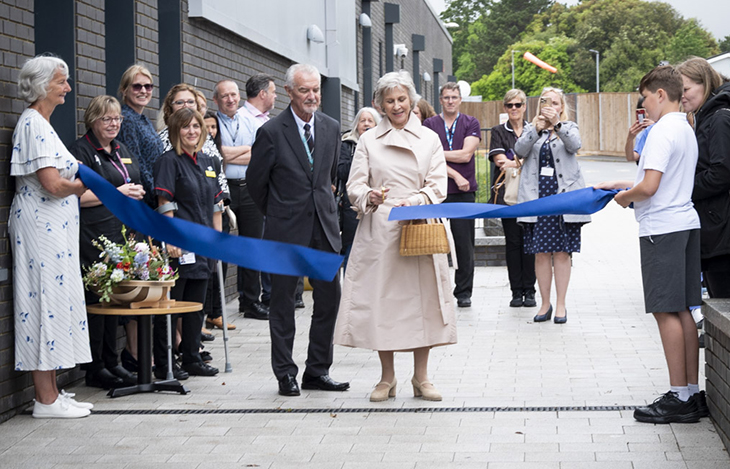 HRH The Duchess of Gloucester cuts the ribbon outside the SSC, marking the formal opening of the Centre
