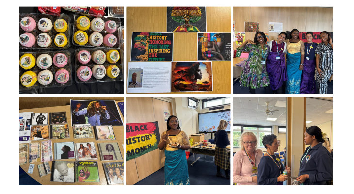A collage of photos taken from the Black History Month Celebration.
